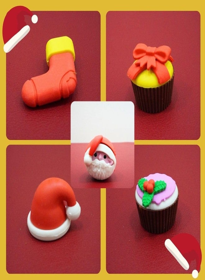 G.FIDEL مجموعة ممحاة عيد الميلاد ثلاثية الأبعاد من جي. فيدل، 5 قطع، ممحاة أقلام رصاص، ممحاة أحجية عيد الميلاد للأطفال - Image 5